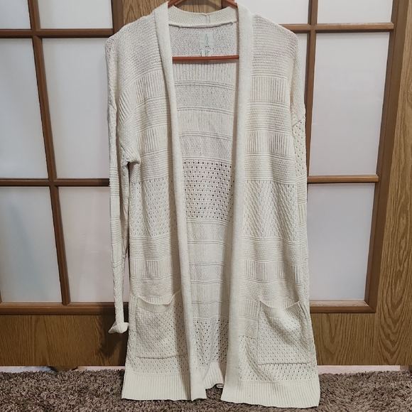 Joie Cream Open-Front Knit Cardigan - Picture 1 of 8